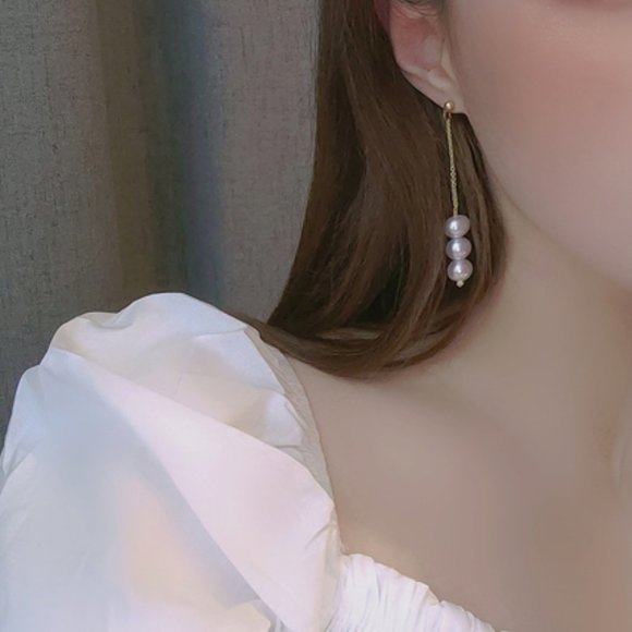 💕LAST ONE Clip-on Pearl Metal Earrings - Picture 4 of 9